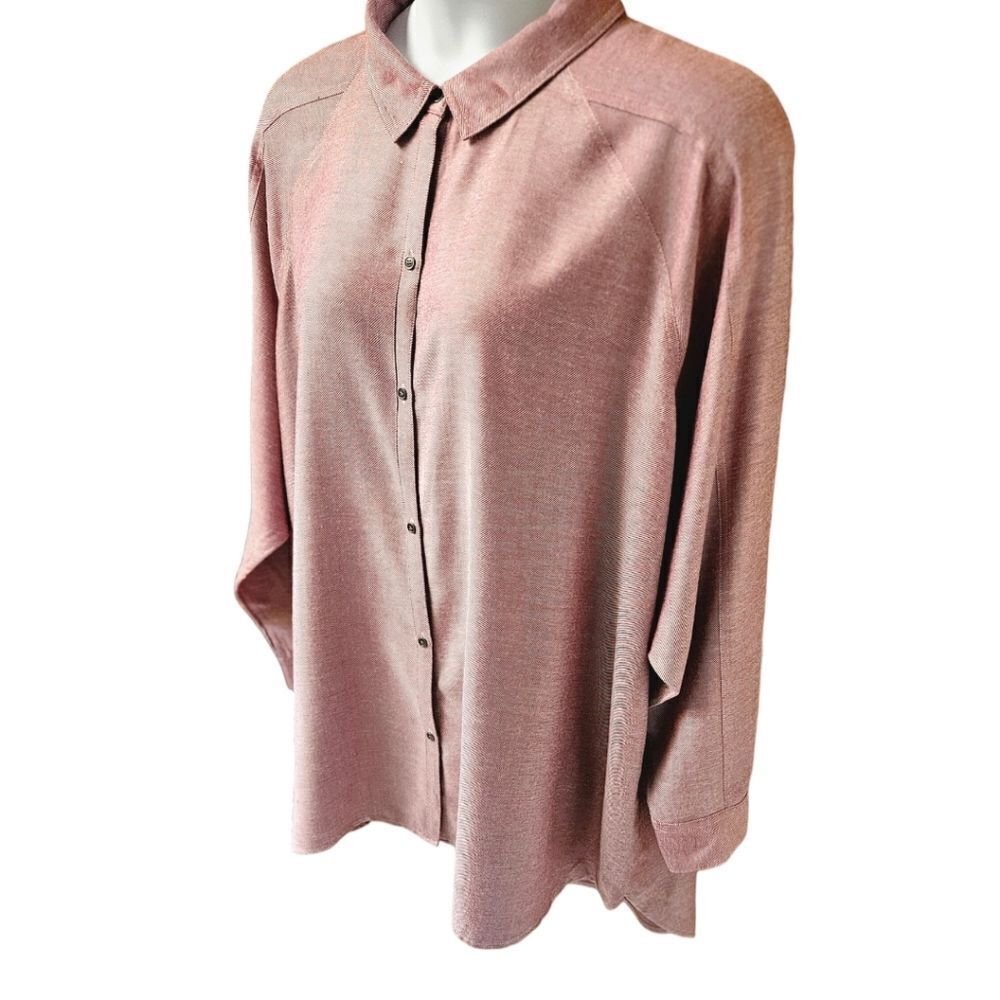 WESTBOUND Women's Plus Size Mauve Super soft Long Sleeve Button - Up Shirt 3X - Picture 4 of 12